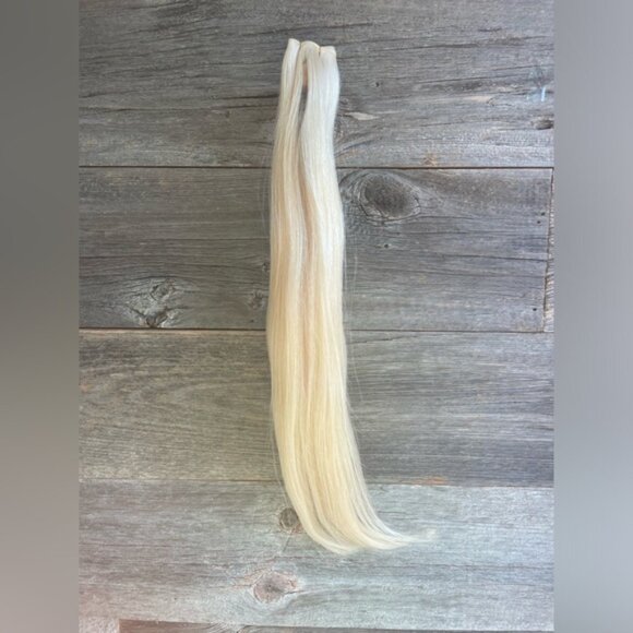 HUMAN HAIR genius weft 22” 60g platinum extensions - Picture 2 of 9